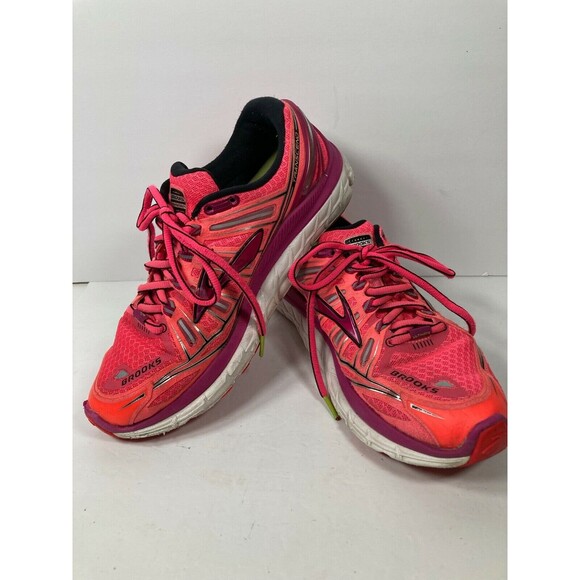 BROOKS Womens Transcend DNA Ultimate Ride Pink Running Shoes 1201501B878 Size 8 - Picture 1 of 10
